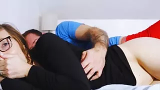 Boy sneaks into my moms friends bed - Leaving her creampied