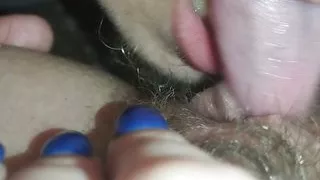 licking a beautiful hairy pussy