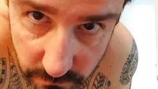 Fresh and clean after shower. Naked and exposed for all.