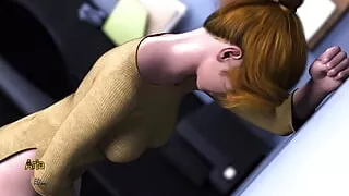 Projekt Passion Hot Babe Aria Masturbates at Work to Relieve Sexual Tension