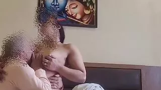 Dominant Indian wife making hubby cum