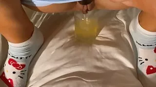 Your peeing babe dressed in cute socks