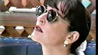 Brunette with a nice rack gets pounded hard by 2 big cocks