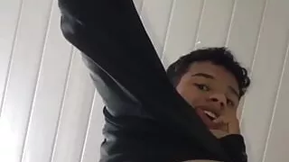 Big-tailed boy opening his ass at school