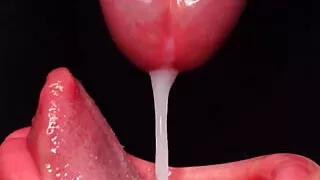 Hot Blowjob with Condom, Then Breaks It and Takes All the Sperm in His Mouth