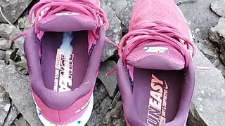 Cumming three times on my wife's Nike sneaker