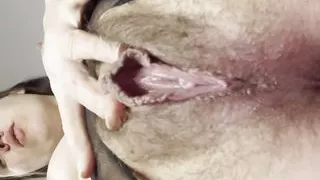 Fingering Hairy Pussy in Pantyhose on Face