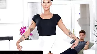 TRANSFIXED - Trans Ballerina Domino Presley Turns On Roommate Michael DelRay During Foot Massage!