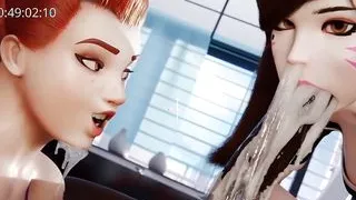 Overwatch Dva Deepthroat Black Cock Huge Cumshot Brigitte Sucking Big Balls