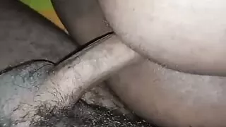 My stepdaughter lies in bed with me and fucks and fucks my pussy until she cums