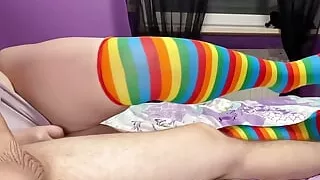 Wife in the Sexy Socks and Nice Handjob