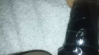 Playing with a dildo
