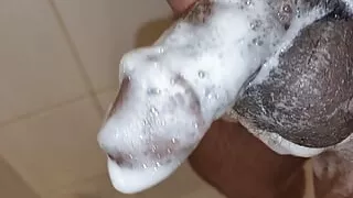 Soaping My Cock Before Shaving.