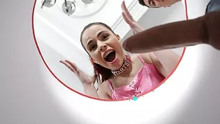 Stepsis is SHOCKED and happy to see stepbro's big cock on Valentine's Day