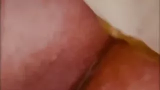 BBW Close Up Squirting While Fucking Glass Dildo