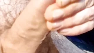 Wanking Big hard cock to a heavy load of cum