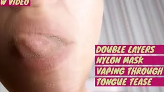 Nude double layer nylon face mask teaser