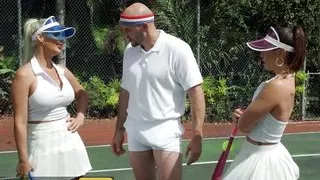 Phoenix Marie & Kelsi Monroe Compete For Their Tennis Instructor's Cock But They End Up Sharing It - BRAZZERS