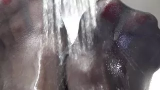 Wash My Pantyhose Feet and red toes