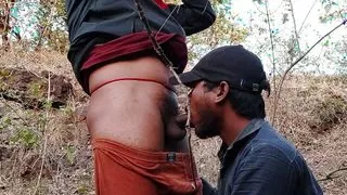 A Taxi Drivers In The Forest Evenings Time Coming With Farmer Son Village Area Enjoying Sex In The Forest - Forest Blowjob Sex