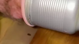 Fleshlight fucking and cum from hot hairy college guy