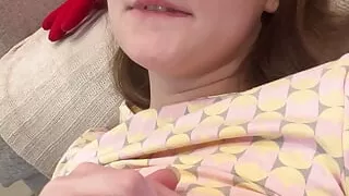 18 years old petite girl masturbating her pussy while her friend busy