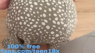 18 year old teen stuck in washing creampie by step dad