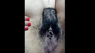 Fat Virgin hairy bush slow motion