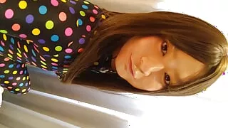 Japanese amateur crossdresses wearing morphsuit masturbate