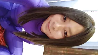 Japanese amateur crossdresses masturbate purple morphsuit