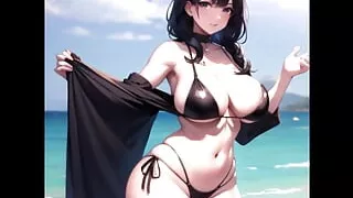 Curvy Girls Enjoying on the Beach AI Porn
