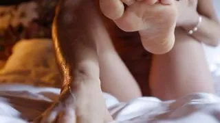 Small feet with cream, big latin Ass.