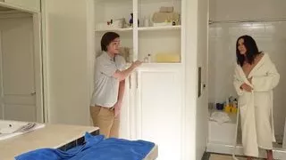 AuntJudysXXX - Busty Mature MILF Shay Sights Catches Her Step-nephew Watching Her in Shower