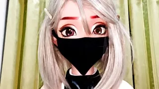 Small Cock Cumming On A Cute Black Masked Love Doll - Elsa Babe Silicone Love Doll Model Takanashi Mahiru Mask