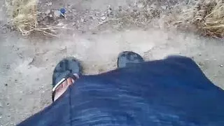 Almost caught in Risky panty change outside