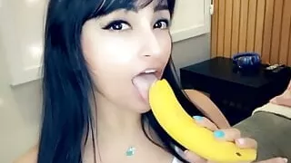 Sensual Eating of A Banana
