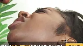 She Stuffs Her Chocolate Pussy with a Dildo Before Her Man Fucks Her Hard