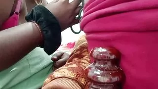 Chithi wants to pussy fingering for her stepson nice cock sucking