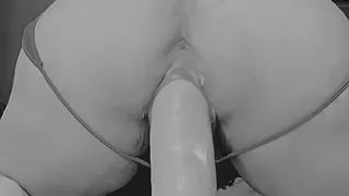 Black and white pussy stretching video