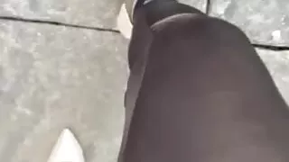 Walking outside in heels