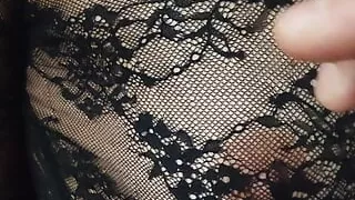 Real couple goes fetish! Blindfolded and in high heels, on her knees she gives a blowjob until he cums in her mouth