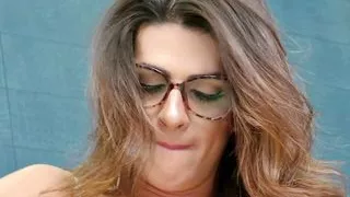 Sexy Shemale Janaina Carvalho Enjoys Taking a Machine Mounted Dildo