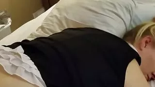 Huge dildo riding and gaping pussy of amateur Mormon housewife