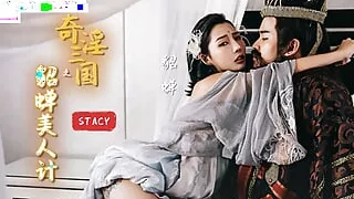 Chinese Girl with big beautiful tits sucks a big dick very deep and fucks doggy style with cum