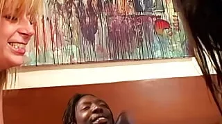 Voluptuous blonde MILF needs her brunette friends help to fuck a BBC