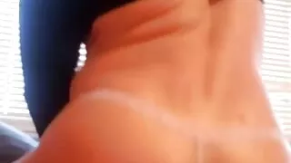 TGirl Missy rides huge dildo