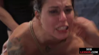 Obedient anal sub spanked and fucked in 3some by masters