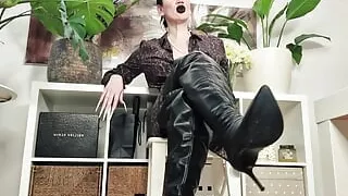 Sexy Leather Boots Worship Instructions for an Addict