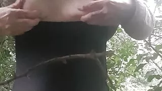 Getting undressed in the wood,,till naked