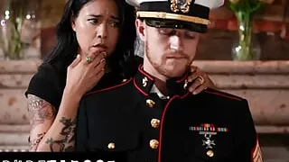 PURE TABOO Lonely Widow Dana Vespoli Wants Stepson To Wear Gone Husband Military Uniform & Fuck Her
